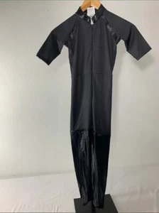 Kids Boys Batman Suit Only Costume Overall Zip Front Jumpsuit Size L Black - Picture 1 of 3