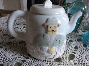 Taste Setter teapot Les Artisans couple breakfast whimsical ceramic 3D - Picture 1 of 10