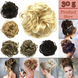 Pieces Elastic Band Hair Extension Curly Messy Chignon Hair Bun Curly Scrunchie - Picture 1 of 22