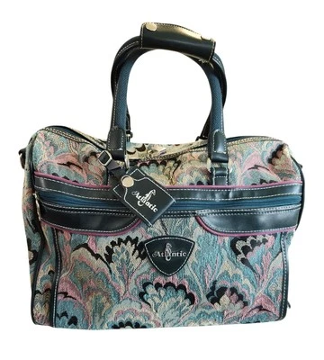 Bolso de Viaje Atlántico Vintage Tapiz Floral Bolso de Llevar para Pasar la Noche Maleta Foto 1 de 4