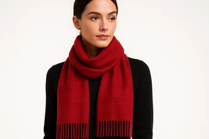 Roter Pashmina Winterschal 6 Fuß lang - Bild 1 von 7