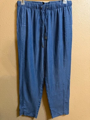 PANTALONES LYOCELL DE PIERNA CÓNICA FIRMA JONES NEW YORK TALLA MEDIANA DENIM AZUL PULL ON Foto 1 de 3