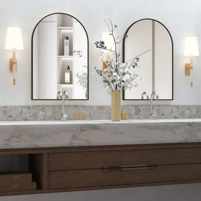 Wall Mounted Mirror, Arched Wall Mirror for Bathroom, 20"x30" Arch Bathroom M... - Image 1 of 4
