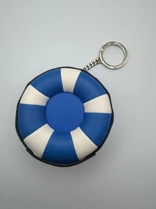 Kate Spade Pool Float Geldbörse blau weiß Leder Splash Schlüsselanhänger - Bild 1 von 6
