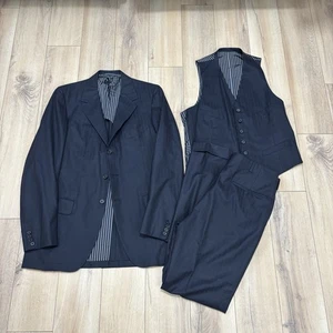 Traje De Colección Oxxford Ropa Para Hombre 100% Lana 3 Botones 3 Piezas Talla 44L 34x32 Usado en Excelente Condición A+ - Imagen 1 de 10