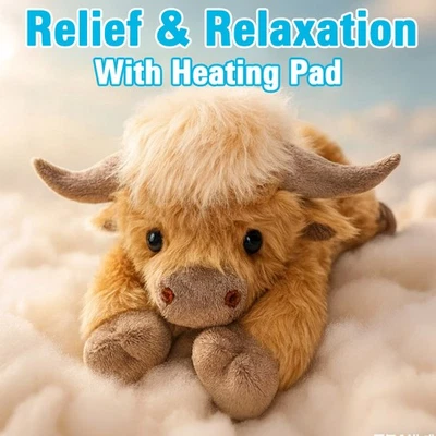 Highland Cow Weighted Stuffed Animal No Heating Pack 400g Warm Christmas Gift - image 1 of 4