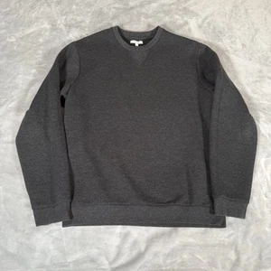 Reiss Crewneck Sweatshirt Mens Large Slim Fit Stretch Dark Gray Washed Fade - Picture 1 of 9