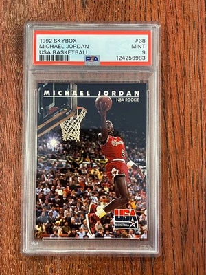 Skybox Michael Jordan 1992 baloncesto EE. UU. #38 PSA 9 como nuevo - Salón de la Fama Foto 1 de 2
