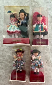 Vintage Souvenir Sleepy Eye Celluloid Portugal Folk Art Dolls 5PCS Lot - Picture 1 of 10