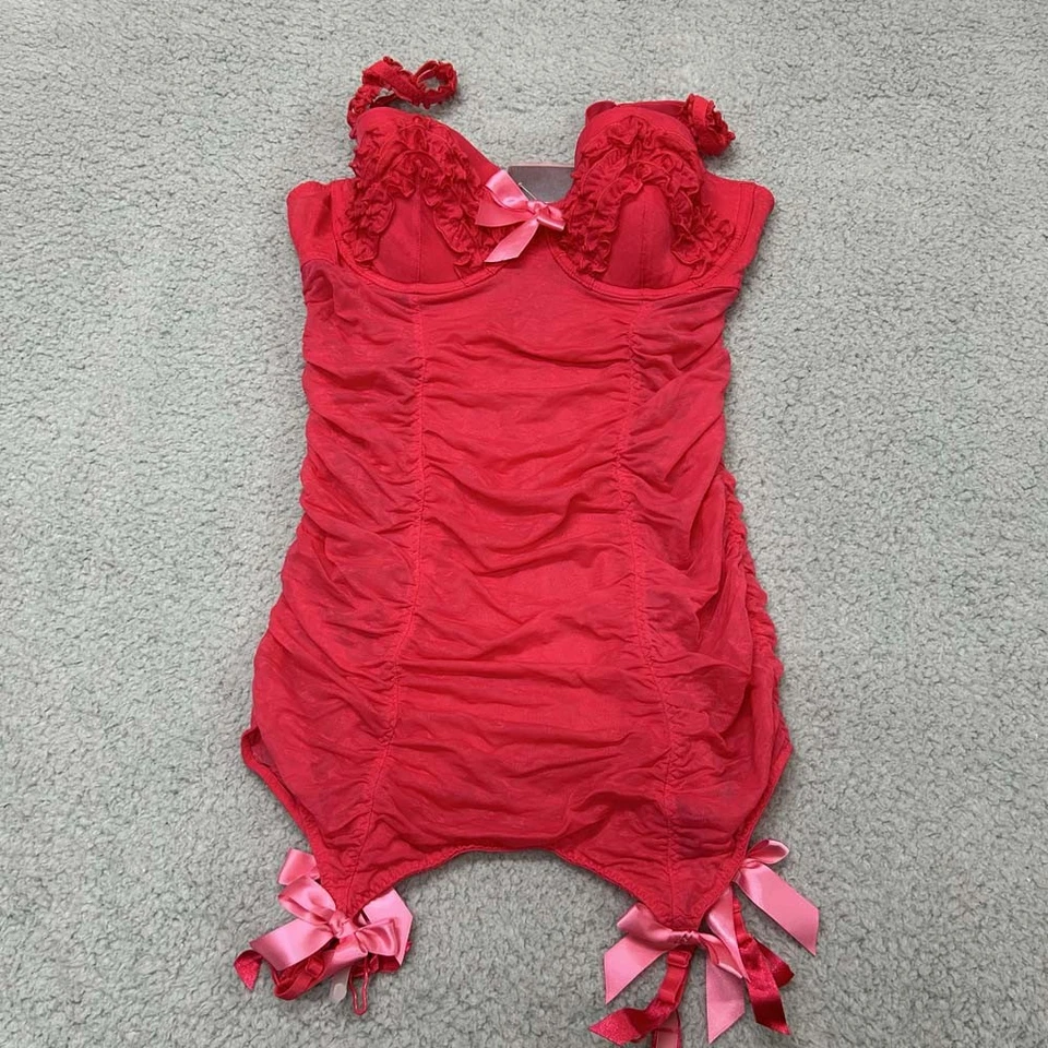 Victoria Secret Camisola de Peluche Mujer Tanque Talla 36C Babydoll Lencería Ligas Foto 1 de 4