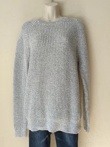 Banana Republic Woman Sz M Sweater Cable Knit Long Sleeve Gray Casual - Picture 1 of 12