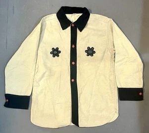 Vintage 1930’s -40’s Western Style Appliqué Long Sleeve Cotton Button Up Shirt - Foto 1 di 16