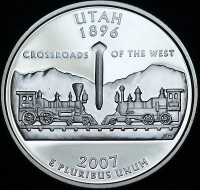 2007 S  Utah Mint Silver Proof Statehood Washington Quarter from U.S. Proof Set - Image 1 of 2