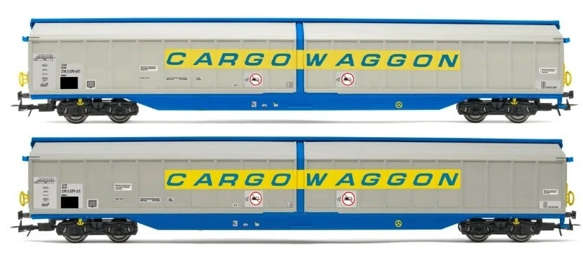 RIVAROSSI HR6599 DB Set 2 carri pareti scorrevoli in livrea argento Cargowaggon - Immagine 1 di 1