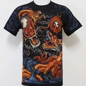 T-shirt cinese Dragon Discharge D59 taglia M-2XL - Foto 1 di 3
