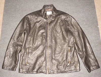 Rainforest Outerwear Black Leather Zip Up Jacket XXL Quilted Lining - Image 1 of 4