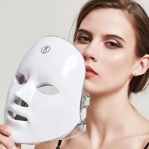 LED Face Mask Light Therapy 7 Color Treatment Photon Mask Facial Skin Care Mask - Picture 1 of 12