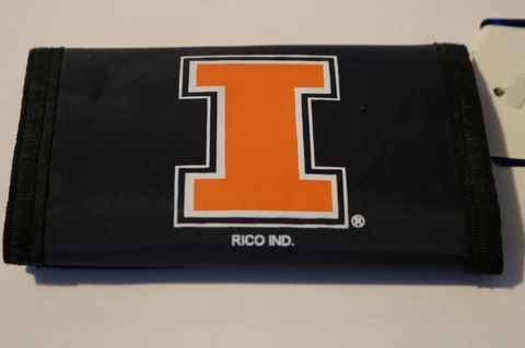 University of Illinois Fighting Illini Nylon Trifold Wallet "NEW" Cover