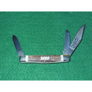 New Bulldog Anno Domini 2000 3 5/8 Stockman Pocket Knife Genuine Stag 5th Gen - Picture 1 of 8