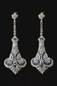 Orecchini pendenti da donna stile vittoriano vintage regalo in argento sterling 925 - Foto 1 di 2