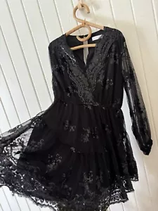 Something For Sarah Sequin Dress 16 Small Fit - Picture 1 of 18