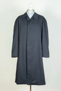 Burberrys Navy Blue Nova Check Genuine Men's Trench Coat Jacket Size L - Picture 1 of 13
