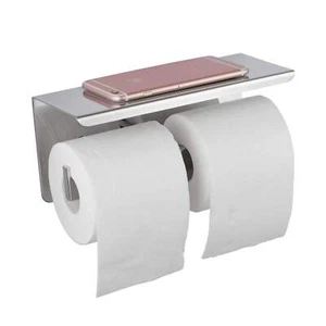 BLAZE Chrome Double Toilet Paper Holder with Cover - Picture 1 of 2