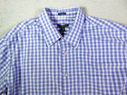 Van Heusen Mens Shirt Short Sleeve Purple Plaid No Iron Size 2Xlt
