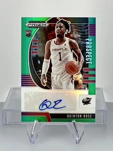 Panini Prizm Draft Picks Prospect 2020 #PA-QR Quinton Rose Green Auto Temple - Imagen 1 de 2
