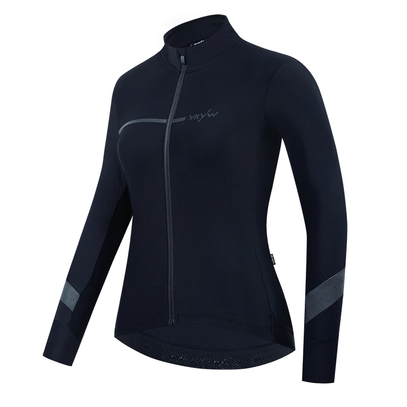 Womens Winter Cycling Jackets Thermal Fleece Warmth Jersey Long Sleeve  Autumn - Image 1 of 4