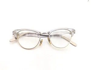 Vintage Rare Victory Cat Eye Glasses Silver Leaf Art Deco Retro Accessory Movie - Picture 1 of 11