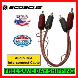Scosche Audio RCA Cable Interconnect Connector Gold Plated 0.5ft Clear Color Kit - Picture 1 of 6