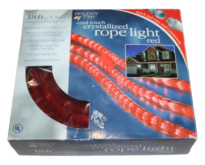 Holiday Time 18 ft. Crystallized Red Rope Light Cool Touch indoor/outdoor - Image 1 of 4