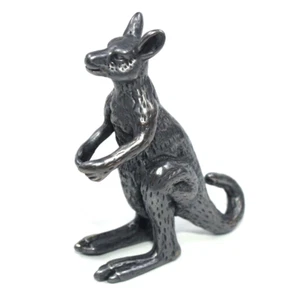 Brass Vintage Kangaroo Figurine Small Statue Animal Figurines Desktop Decoration - Picture 1 of 5