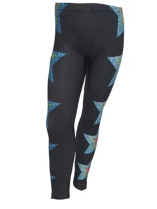 TEREZ Girl's Black Glitter Stars Galactica Leggings #4018166 NWT - Picture 1 of 2