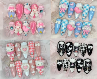 [Sanrio] Sanrio Characters Custom Handmade Nail Tips Personalized Nail Tips - Image 1 of 4
