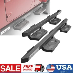 Black Running Boards for 2007-2018 Jeep Wrangler JK 4 Door Nerf Bars Side Steps - Picture 1 of 9