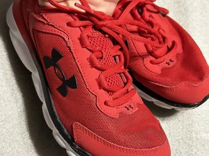 Red Under Armour Shoes Size 4 Y Athletic And Comfortable - Picture 1 of 10