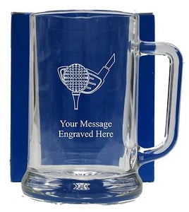 Personalised Golf Pint Glass Tankard Birthday Free Gift Box GT12 - Picture 1 of 1