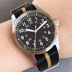 Orologio Uomo Pilot Quadrante Nero 20BAR Dive 39mm NH35A Automatico Vetro Zaffiro Retrò - Foto 1 di 7