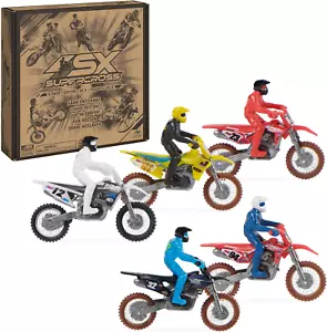 , Authentic 5-Pack of 1:24 Scale Die-Cast Motorcycles with Rider Figure, Toy Mot - Picture 1 of 12