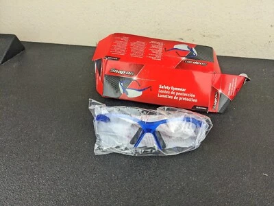 #bk235 Snap-on Tools NEW Safety Glasses Blue Frame / Clear Lenses GLASS20BLA - Image 1 of 4