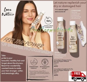 Oriflame Love Nature Shampoo + Conditioner For Dry Hair Organic Wheat & Coconut - Picture 1 of 7