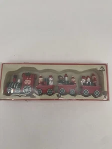 EUC Wooden Christmas Train, Santa Snowman Teddy Bear Christmas Decoration - Picture 1 of 5