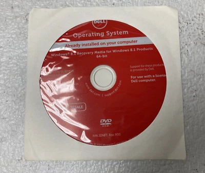 Brand New Dell Windows 8.1 Recovery Media 64-Bit OS DVD 0RGH4G RGH4G - Image 1 of 2