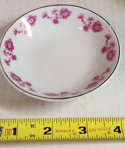 "Plato pequeño de bolsa de té con flores rosa Lingnan de 4" - Imagen 1 de 3