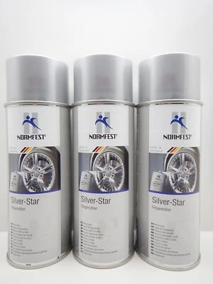 3x SILVER STAR FELGENSILBER FELGENLACK LACK SPRAY 400ML SILBER METALLIC  - Bild 1 von 2