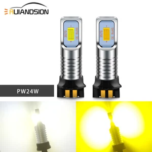 2x Ruiandsion PW24W LED DRL Bombilla 10-30V Alto Brillo Luz Diurna Blanco Amarillo - Imagen 1 de 13