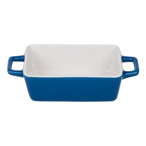 Baking Serving Dish Oven to Table Ceramic Mini Stoneware Rectangular Tray Blue - Picture 1 of 9