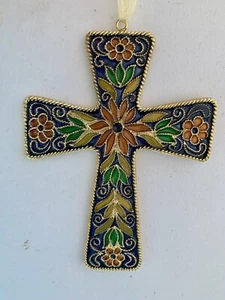 Cloisonné Kreuz 6,5" Sonnenfänger religiös Ornament - Bild 1 von 7